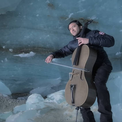 Flax Fibre Cello in Ice Cave