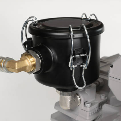 VA-VF2 Vacuum Pump Filter 1/2" BSP Fitted to EC20 Industrial Vacuum Pump Close Up View